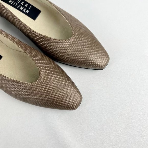 Stuart Weitzman Womens Kitten Heel Pumps Brown Bronze Snake Print size 4.5 - Picture 8 of 14